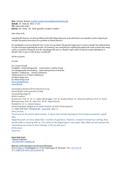 Dear Carsten, Thank you for the article about beaver