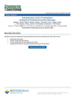 Eutrophication of U.S. Freshwaters: Analysis of Potential Economic