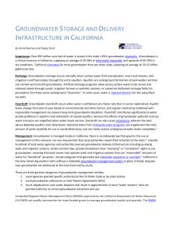groundwater storage and delivery infrastructure in california