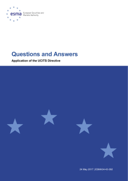 Questions and Answers on UCITS Directive - ESMA