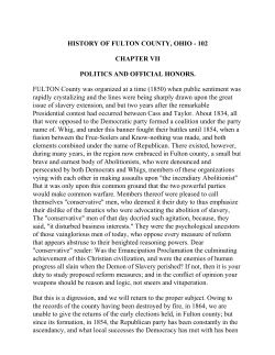 HISTORY OF FULTON COUNTY, OHIO