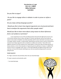 Miles DeCoster Fall 2015 Do you like to argue?