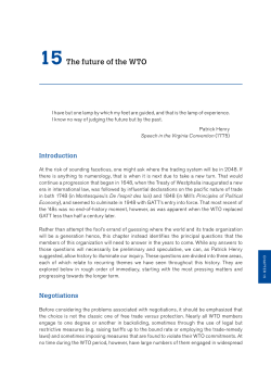 The future of the WTO - World Trade Organization