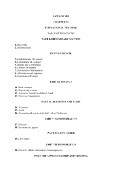 laws of fiji chapter 93 fiji national training table of provisions