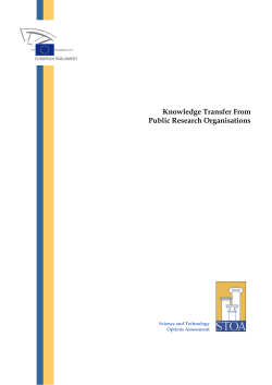 Knowledge Transfer From Public Research Organisations