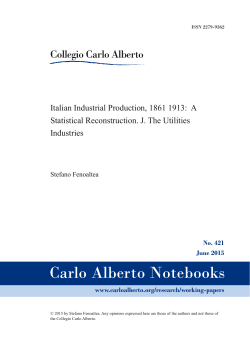 A Statistical Reconstruction. J. The Utilities Industries