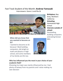 Fast Track Student of the Month: Andrew Yamasaki