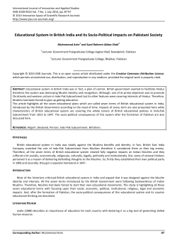 Educational System in British India and its Socio