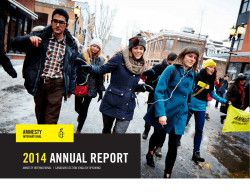2014 annual report - Amnesty International Canada