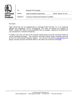 Creosote Railroad Tie MSDS - Rhinehart Railroad Construction