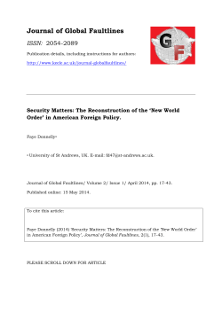 Security Matters: The Reconstruction of the `New World Order`