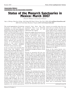 Status of the Monarch Sanctuaries in Mexico