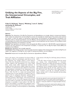 Unifying the Aspects of the Big Five, the Interpersonal Circumplex