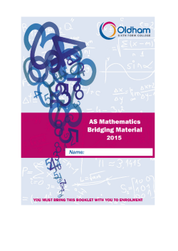 Bridging booklet 2015 -Maths