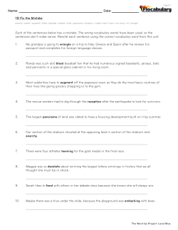 1D Fix the Mistake Each of the sentences below has a mistake. The