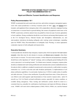 Policy Recommendation 16-1: Rapid and Effective Tsunami
