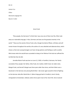 Anne Frank &ldquo;Nice people, the Germans! To think that I was once one