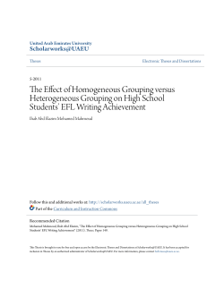 The Effect of Homogeneous Grouping versus Heterogeneous