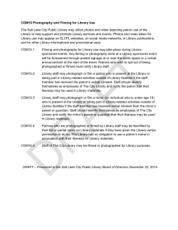 COM10 Photography and Filming for Library Use The Salt Lake City