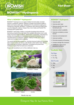 See Biowish Facts Sheet