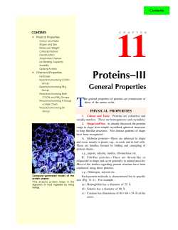 11. proteins iii&ndash;general properties