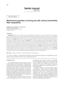 Mechanical properties of carving wax with various