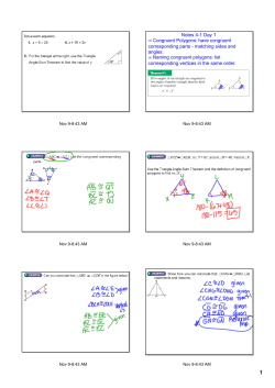 Notes 41 Day 1 &bull; Congruent Polygons: have congruent