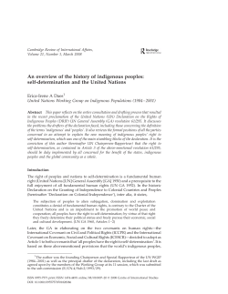 An overview of the history of indigenous peoples: self