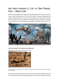 Ken Ham‟s Aversion to &bdquo;Life‟ on Other Planets, Part I