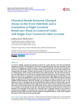 Chemical Bonds between Charged Atoms in the Even