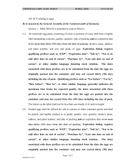 Egg Law - Kentucky Poultry Federation