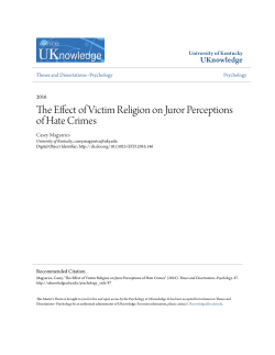 The Effect of Victim Religion on Juror Perceptions of