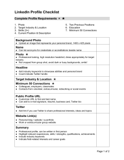 LinkedIn Profile Checklist