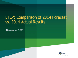 LTEP: Comparison of 2014 Forecast vs. 2014 Actual Results