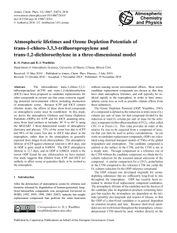 Atmospheric lifetimes and Ozone Depletion
