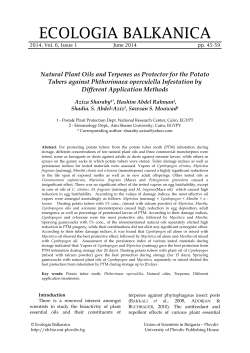 Natural Plant Oils and Terpenes as Protector for the Potato Tubers