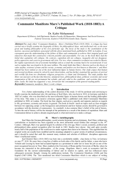 Communist Manifesto Marx`s Published Work (1818