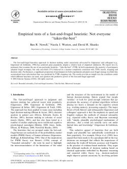 Empirical tests of a fast-and-frugal heuristic: Not everyone