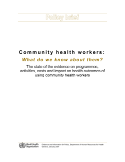 Community health workers - World Health Organization