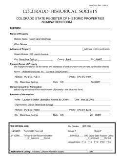 COLORADO HISTORICAL SOCIETY