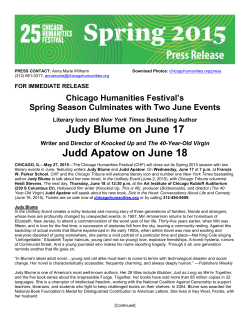 Judy Blume on June 17 Judd Apatow on June 18