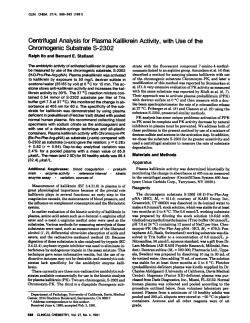 CentrifugalAnalysisfor PlasmaKallikreinActivity