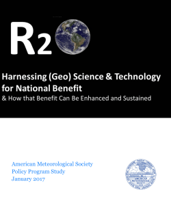Harnessing (Geo)Science and Technology for National Benefit