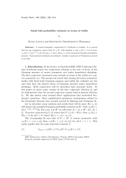 Studia Math. 169 (2005), 305&ndash;314. Small ball probability