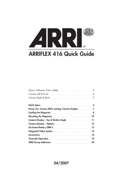 ARRIFLEX 416 Quick Guide