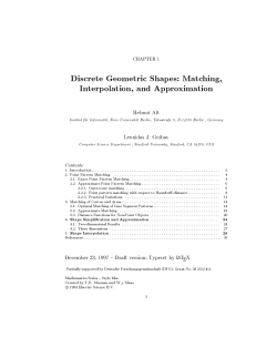CHAPTER 1 iscrete Geometric Shapes: Matching, Interpolation, and