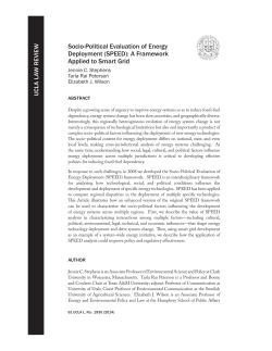 Socio-Political Evaluation of Energy Deployment