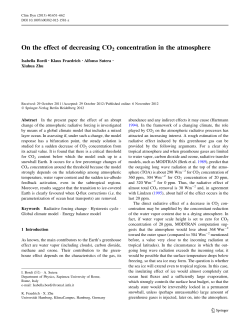 On the effect of decreasing CO2 concentration in the atmosphere