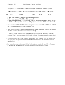 Stoichiometry Practice Problems