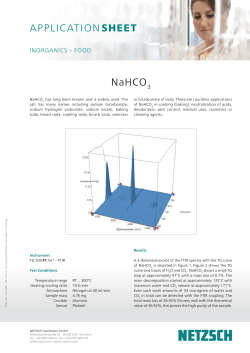Application Sheet: NaHCO3 - NETZSCH Thermal Analysis
